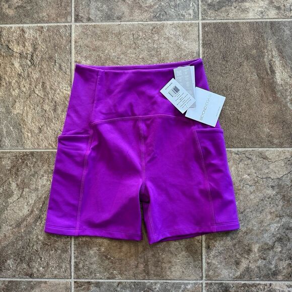 Beyond Yoga Powerbeyond Strive Biker Short Violet Berry Size Medium - Picture 5 of 10